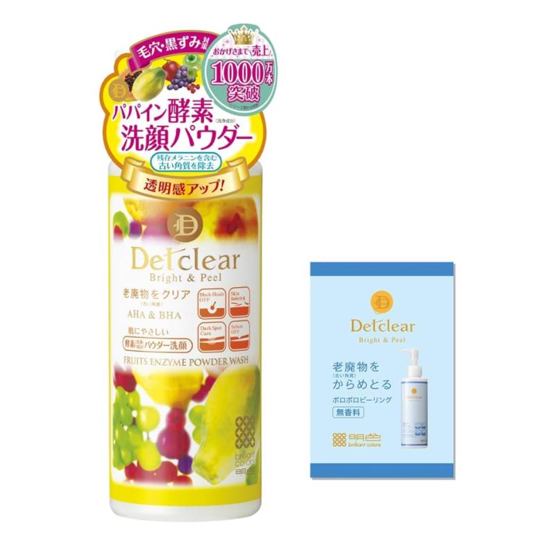 Bột tạo bọt rửa mặt enzyme kết hợp tẩy tế bài chết DET Clear Bright & Peel Fruit Enzyme Powder Wash