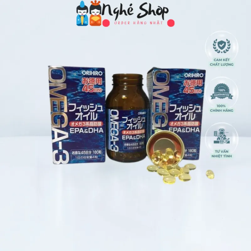 ORIHIRO - Viên uống bổ sung dầu cá Omega-3 (180 viên)