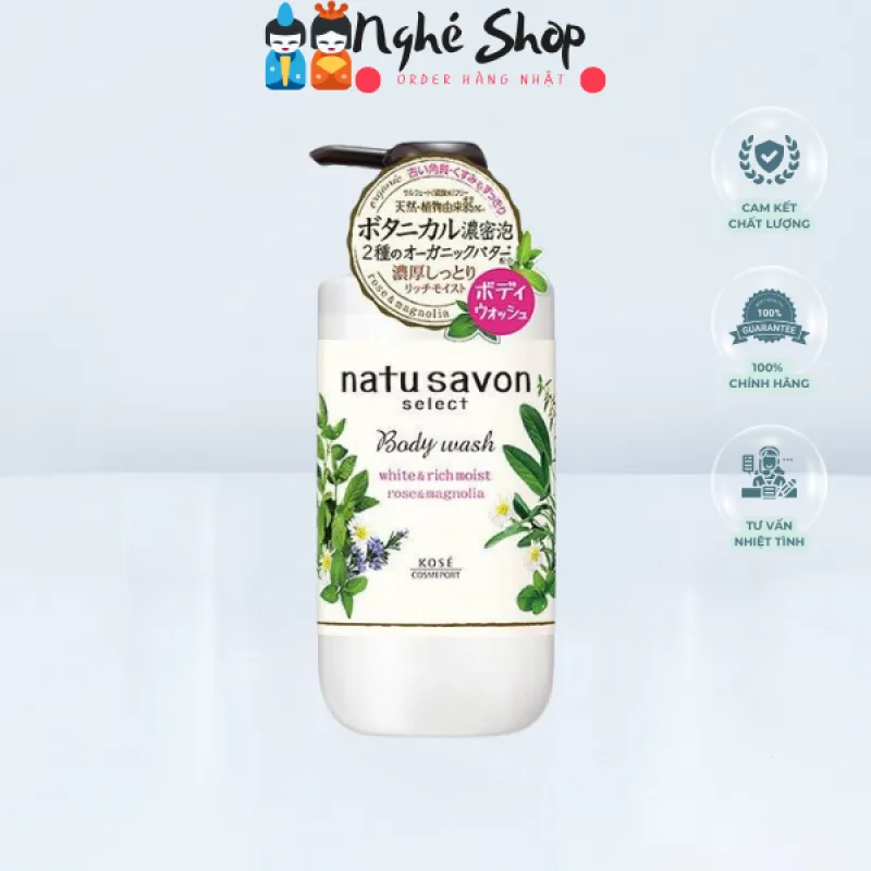 KOSÉ - Sữa tắm NATU SAVON hương hoa mận & hoa mẫu đơn