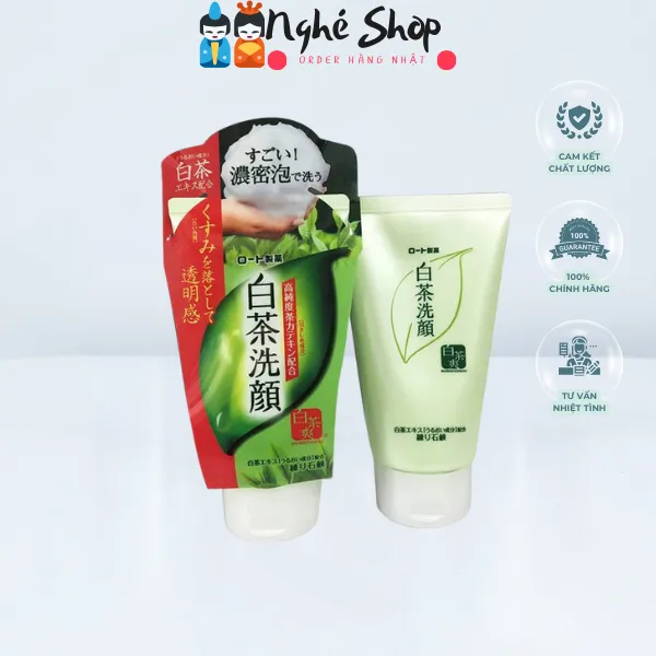 ROHTO- Sữa Rửa Mặt Shirochasou Rohto Chiết Xuất Trà Trắng 120g