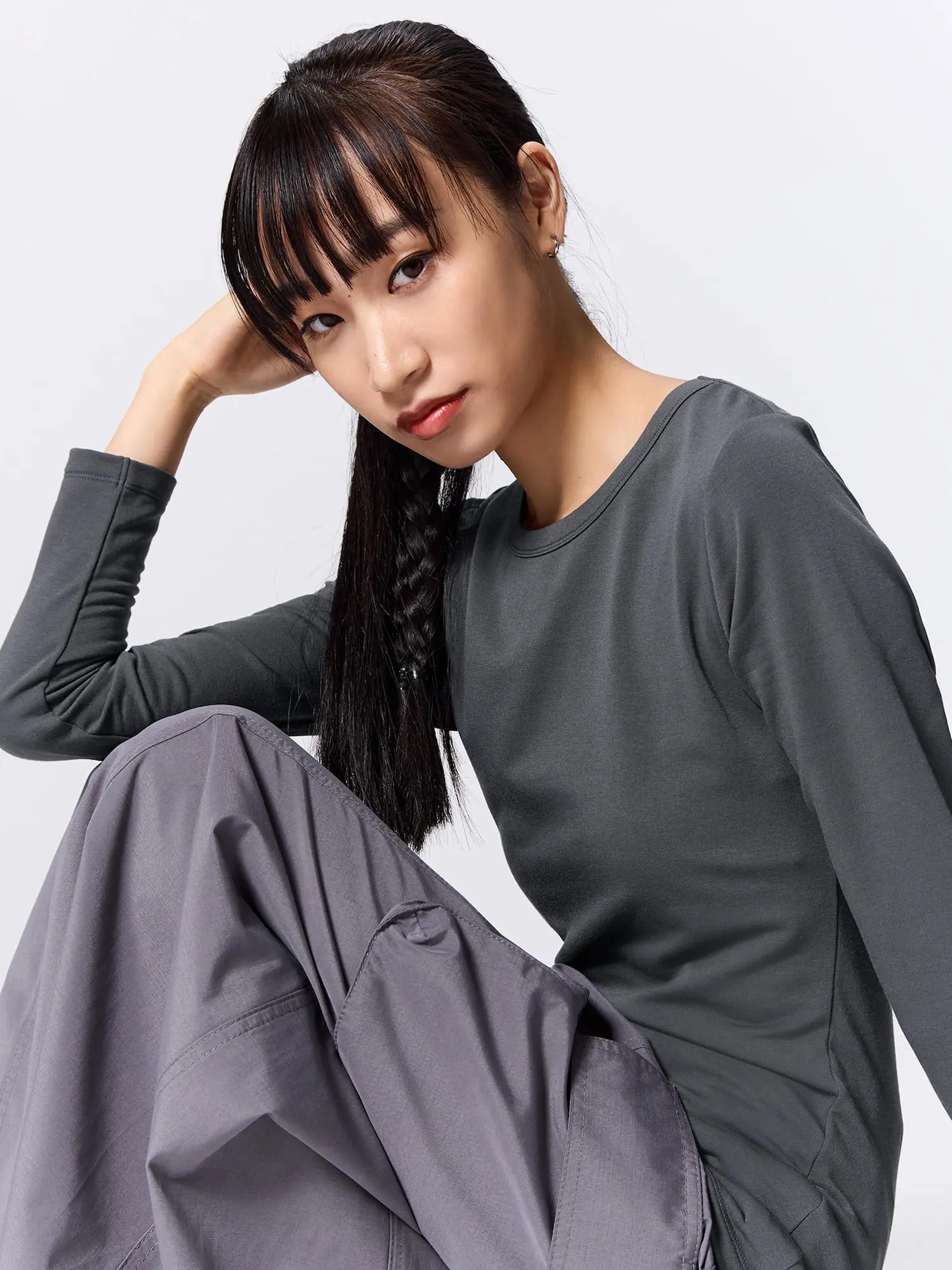 GU - Áo giữ nhiệt nữ Heat Extra cổ tròn dài tay