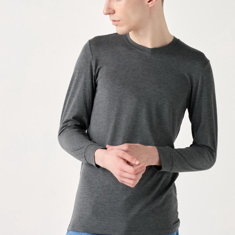 UNIQLO - Heattech áo giữ nhiệt cổ tròn cho nam