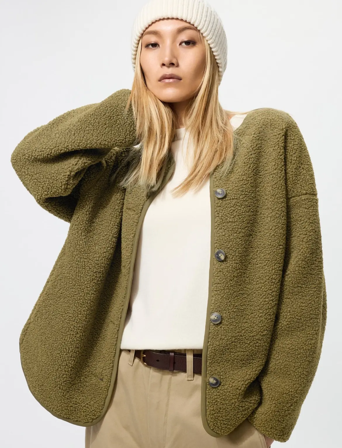 UNIQLO - Áo cardigan lông cừu dày ấm