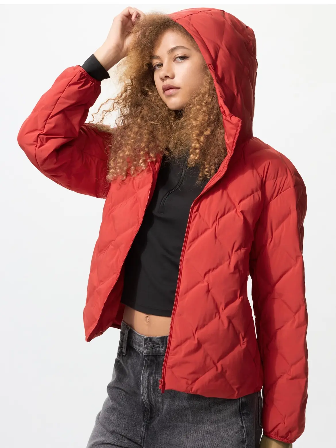 UNIQLO - Áo Parka Pufftech nữ chần trám có mũ