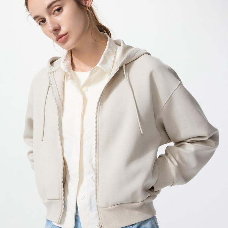 UNIQLO - Áo parka nỉ DRY kéo khoá
