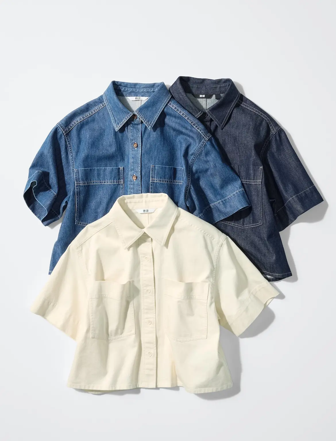 UNIQLO - Áo sơ mi denim túi hộp dáng rộng