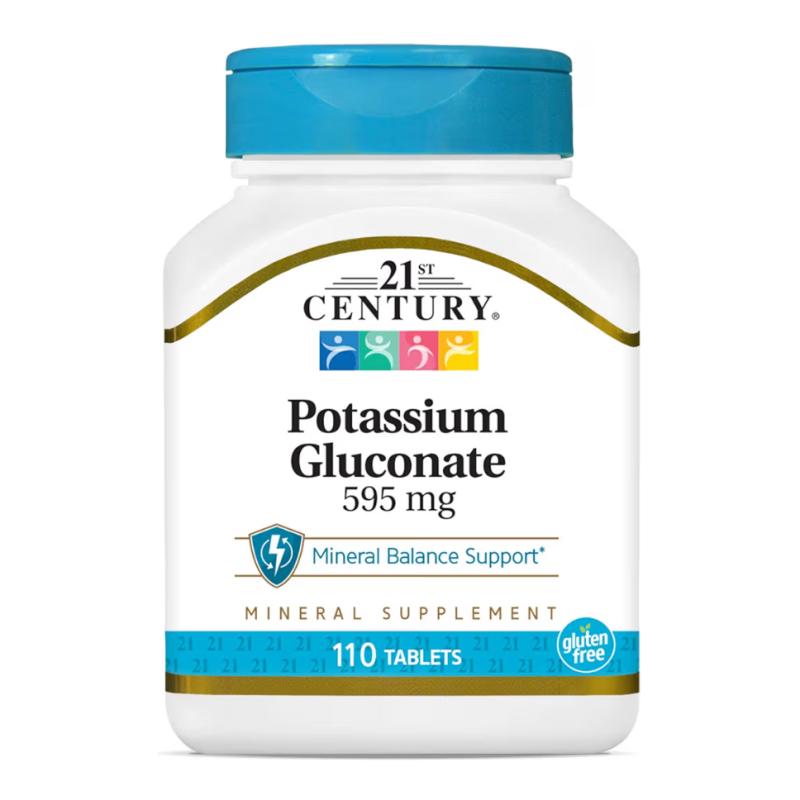 21st Century - Viên uống bổ sung Kali hữu cơ Potassium Gluconate 595mg