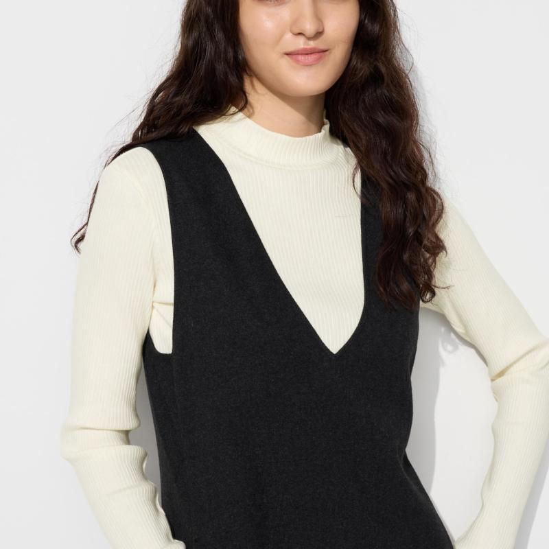 UNIQLO - Áo len gân cổ 3 phân 474082