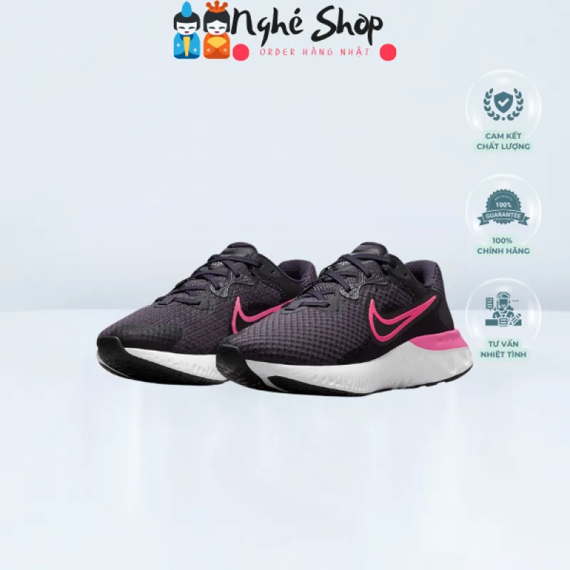 NIKE - Giầy thể thao nữ NIKE Running Women đen hồng size 23,5cm